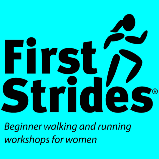 First Strides logo on aqua background